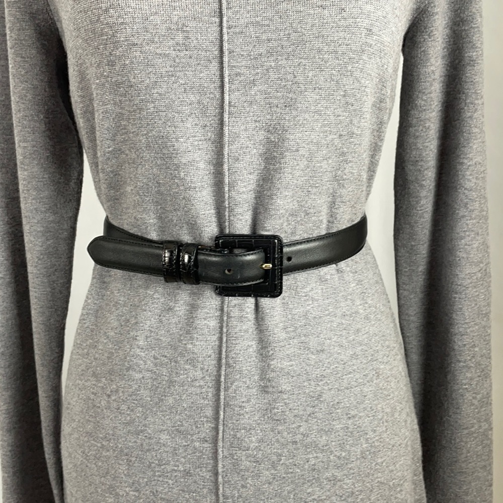Talbots Made in Italy Black Leather Belt, Size S